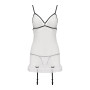 Сорочка прозрачная с пажами Passion ORIHIME CHEMISE S/M, white, трусики, стрэпы