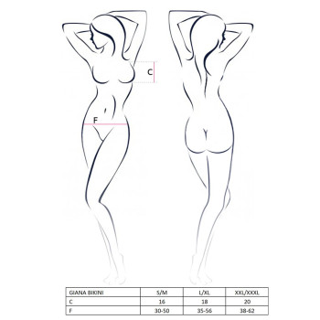 Комплект білизни Passion GIANA BIKINI L/XL, white, напівпрозорі ліф і трусики з бантиками