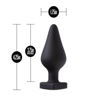 Анальна пробка Blush Temptasia – Fuck Me Anal Plug – Black, основа у вигляді сердечка