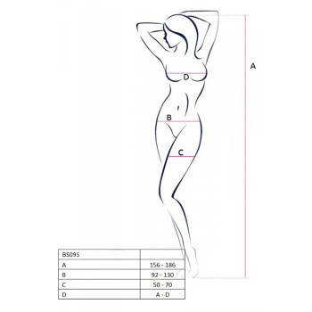 Бодістокінг з безліччю бретелей Passion BS095 One Size, red, імітація пояса та панчіх, з доступом