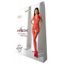 Бодістокінг з плетінням на животику Passion BS100 One Size, red, декоративний шов, з доступом