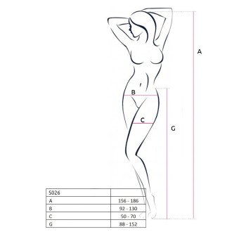 Эротические колготки-бодистокинг со шнуровкой на бедрах Passion S026 One Size, black, с доступом
