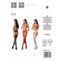 Эротические колготки-бодистокинг с тонкими подвязками Passion S028 One Size, black, открытый доступ