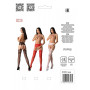 Эротические ажурные колготки-бодистокинг Passion S029 One Size, red, пояс и чулки, с доступом