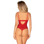 Боді з доступом Obsessive Ingridia crotchless teddy M/L, червоне, відкриті груди