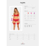 Комплект Obsessive Ingridia 3-pcs set XS/S, красный, бюстгальтер, стринги, пояс