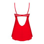 Пеньюар Obsessive Ingridia chemise & thong M/L, червоний, сорочка, стрінги