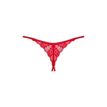 Трусики з доступом Obsessive Ingridia crotchless thong XS/S, червоні