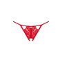 Трусики с доступом Obsessive Ingridia crotchless thong XL/2XL, красные