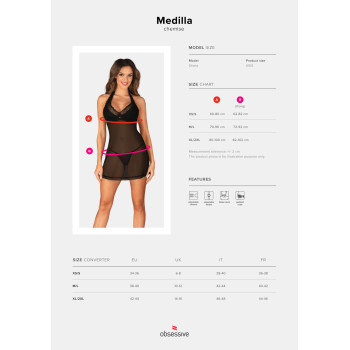 Пеньюар Obsessive Medilla chemise & thong M/L