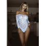 Еротичне боді-бодістокінг Leg Avenue Snap crotch thong back teddy White S/M