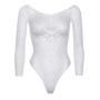 Еротичне боді-бодістокінг Leg Avenue Snap crotch thong back teddy White M/L