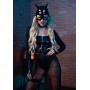 Еротичний костюм кішечки Leg Avenue Fierce Feline S, боді, пояс з підв’язкою, маска кішки