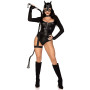 Еротичний костюм кішечки Leg Avenue Fierce Feline S, боді, пояс з підв’язкою, маска кішки
