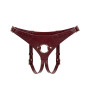 Кожаные трусы для страпона Liebe Seele Wine Red Strap on Harness, универсальный размер