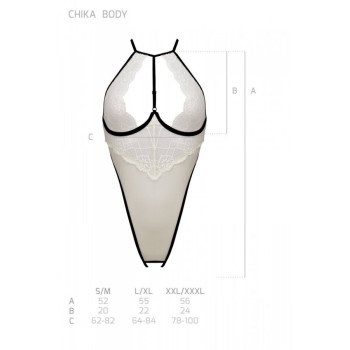 Боди с доступом Passion CHIKA BODY L/XL, cream