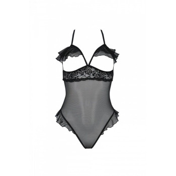 Еротичне боді Passion DOLLY BODY, XXL/XXXL, black, з відкритими чашками