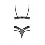 Еротичний комплект Passion DOLLY SET, L/XL, black, з відкритими чашками