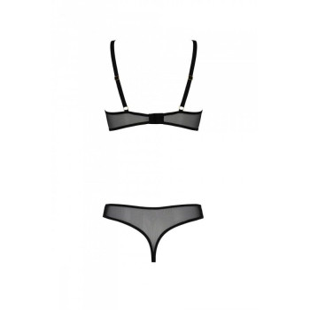 Эротическое боди Passion MARINA BODY, L/XL, black, с открытыми чашками