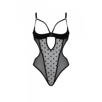Еротичне боді Passion MARINA BODY, S/M, black, з відкритими чашками