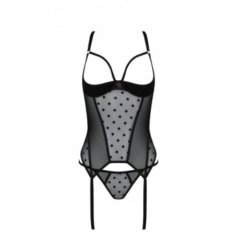 Корсет Passion MARINA CORSET, XXL/XXXL, black, с открытыми чашками