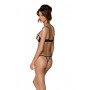 Эротический комплект Passion MARINA SET WITH OPEN BRA, S/M, beige, открытые чашки
