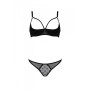 Эротический комплект Passion MARINA SET WITH OPEN BRA, XXL/XXXL, black, открытые чашки