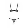 Эротический комплект Passion MARINA SET WITH OPEN BRA, XXL/XXXL, black, открытые чашки