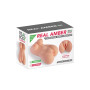 Мастурбатор-мініторс з вібрацією Real Body Real Amber, вагіна та анус, 25х18 см