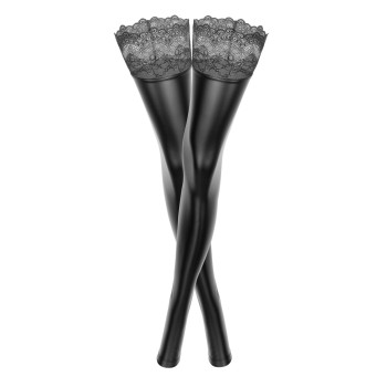 Панчохи з мокрим ефектом Noir Handmade F135 Powerwetlook stockings, XXL, без мисків