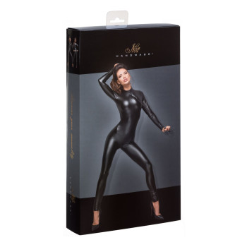 Комбінезон Noir Handmade F162 Powerwetlook overall with leash and two-way zipper, S, мокрий ефект