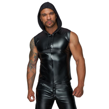 Чоловіча безрукавка з капюшоном Noir Handmade H062 Hooded Shirt, S, мокрий ефект