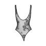Боди Noir Handmade F242 Tulle body with patterned flock embroidery, L