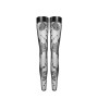 Чулки без мыска Noir Handmade F243 Tulle stockings with patterned flock embroidery, XXL