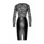 Платье Noir Handmade F295 Euphoria, L, black, кружево, глубокое декольте, юбка миди под латекс