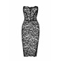 Сукня Noir Handmade F301 Catalyst, M, black, міді, мереживо, відкриті плечі, шнурівка на спині