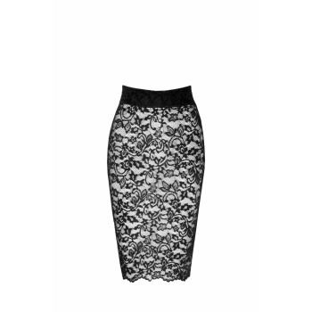 Юбка Noir Handmade F302 Ambivalence, L, black, кружево, длина за колени, шнуровка сзади