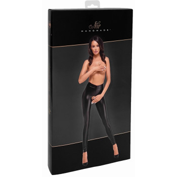 Лeггинсы Noir Handmade F304 Taboo, XXL, black, под латекс, открытые ягодицы и промежность