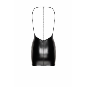 Платье Noir Handmade F307 Mirage, 3XL, black, мини, под латекс, открытая спина, декор из стразов