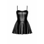 Сукня Noir Handmade F308 Dreamer, XL, міні, під латекс, відкриті плечі, спідниця кльош, блискавка спереду