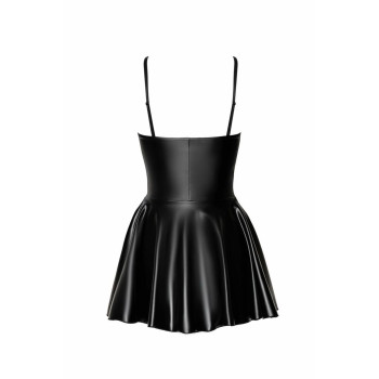 Сукня Noir Handmade F308 Dreamer, XL, міні, під латекс, відкриті плечі, спідниця кльош, блискавка спереду
