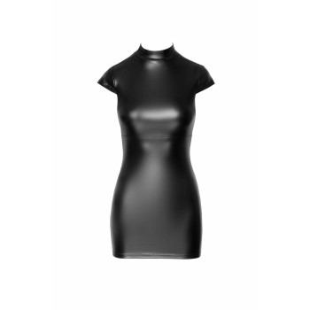 Сукня Noir Handmade F309 Fantasy, 3XL, black, міні, під латекс, короткий рукав, шнурівка ззаду