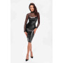 Платье Noir Handmade F310 Sublime, S, black, миди, мокрый эффект, верх — сетка, длинный рукав