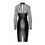 Сукня Noir Handmade F310 Sublime, XL, black, міді, мокрий ефект, верх — сітка, довгий рукав