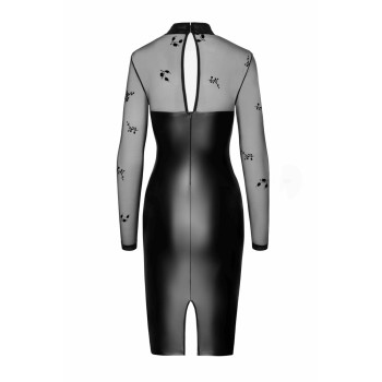 Сукня Noir Handmade F310 Sublime, XXL, black, міді, мокрий ефект, верх — сітка, довгий рукав