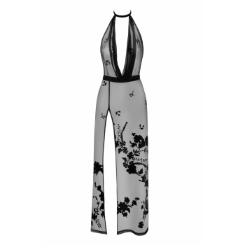 Сукня Noir Handmade F312 Divinity, XL, black, прозора, до підлоги, відкрита спина, розріз збоку