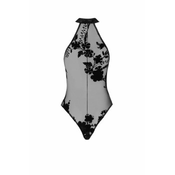 Боді Noir Handmade F314 Ego, XL, black, сітка, халтер, високі вирізи, блискавка по всій довжині