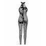 Бодистокинг Noir Handmade F315 Ego, XXL, black, прозрачный, верх халтер, молния на все тело