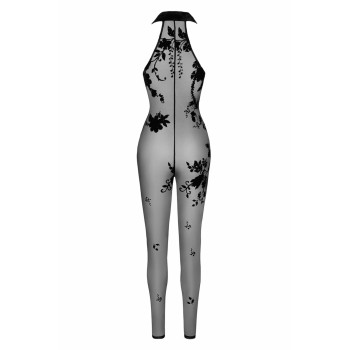 Бодистокинг Noir Handmade F315 Ego, XXL, black, прозрачный, верх халтер, молния на все тело