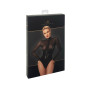 Боди Noir Handmade F321 Edge, XL, низ под латекс, верх сетка, молния на все тело, декор кольца